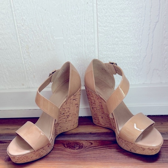STUART WEITZMAN Oneliner Wedges nude Size 8 - Picture 2 of 13